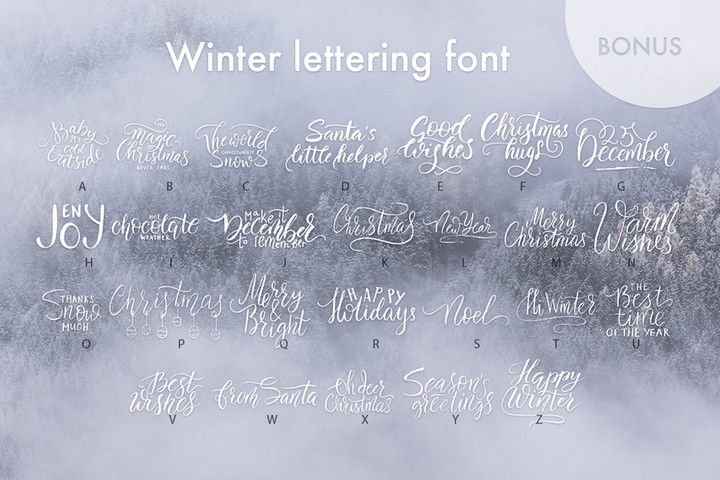 Ejemplo de fuente Winter lettering